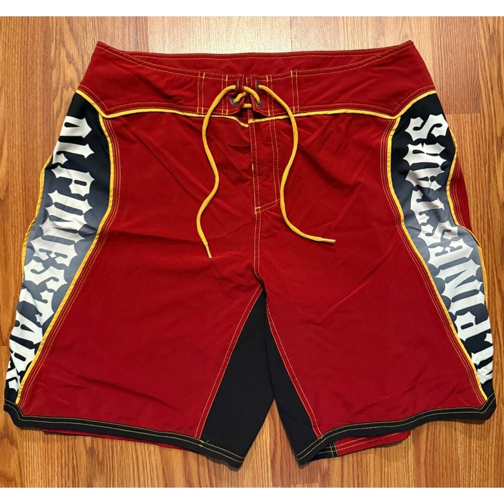 Alpinestars Board Shorts Mens 36 10" Skull Swim Trunks Y2K - Picture 2 of 6